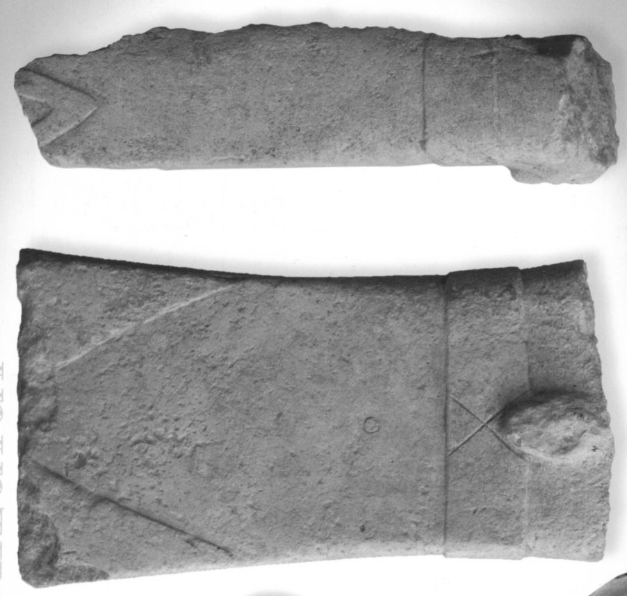 Polus Tumuli A catalogue picture of the carved 0.51 metre tall statue menhir from the 3 Polus tumuli, which were recently found at the construction site for the new Polus shopping centre in Cluj, Romania.
Archaeologists from the local museum staged a rescue excavation and rebuilt the kerbstones of the tumuli about 300 metres away between the mall and the E60 road towards Oradea.
The largest of the 3 tumu