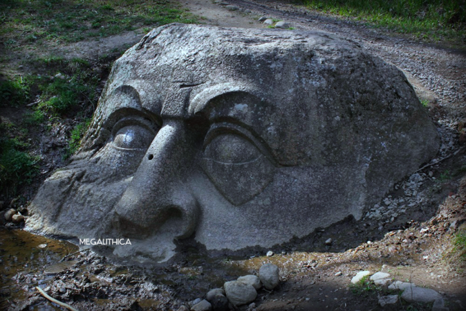 Stone head Peterhof