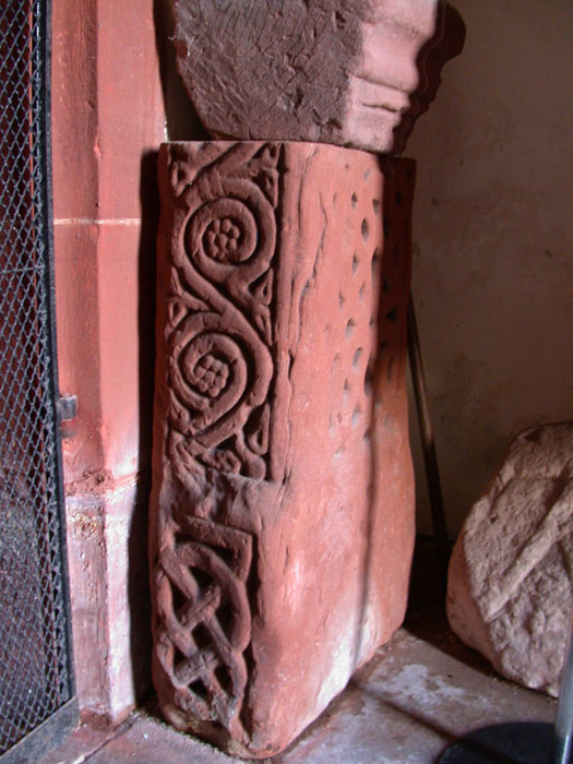 Sandstone Cross Shaft in Church's Vestibule. Unknown date