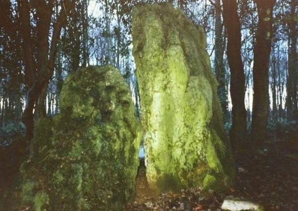 Hoar Stone of Enstone in twilight.