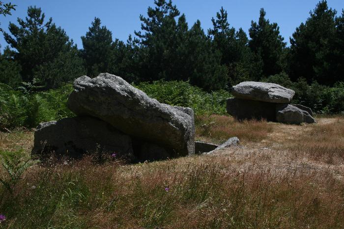Site in Bretagne: Finistère (29): Second view of Kervadol dolmen. This view is looking west.
