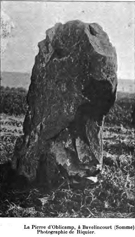 Click for full size image of Menhir dit la Pierre d'Oblicamp (PID:104076) Menhir dit la Pierre d'Oblicamp