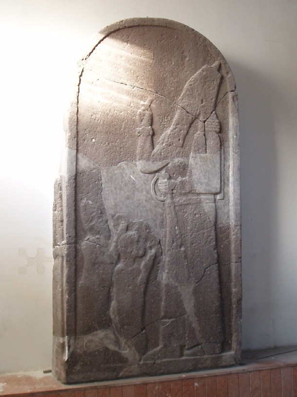 Black Basalt Syro-Hittite Stelle at the Aleppo Museum. Unfortunately there is no indication where it was taken from.