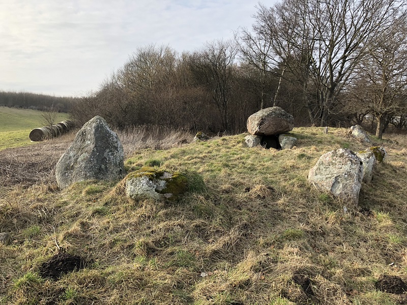 The long barrow as seen from the southern end. 