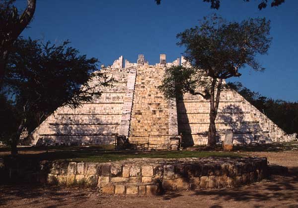 Mayan Temple complex in Yucatan, Mexico.