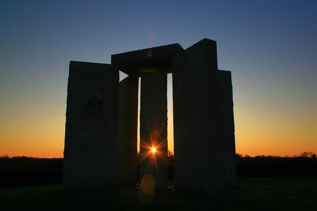 Click for full size image of Georgia Guidestones (PID:117809) Georgia Guidestones