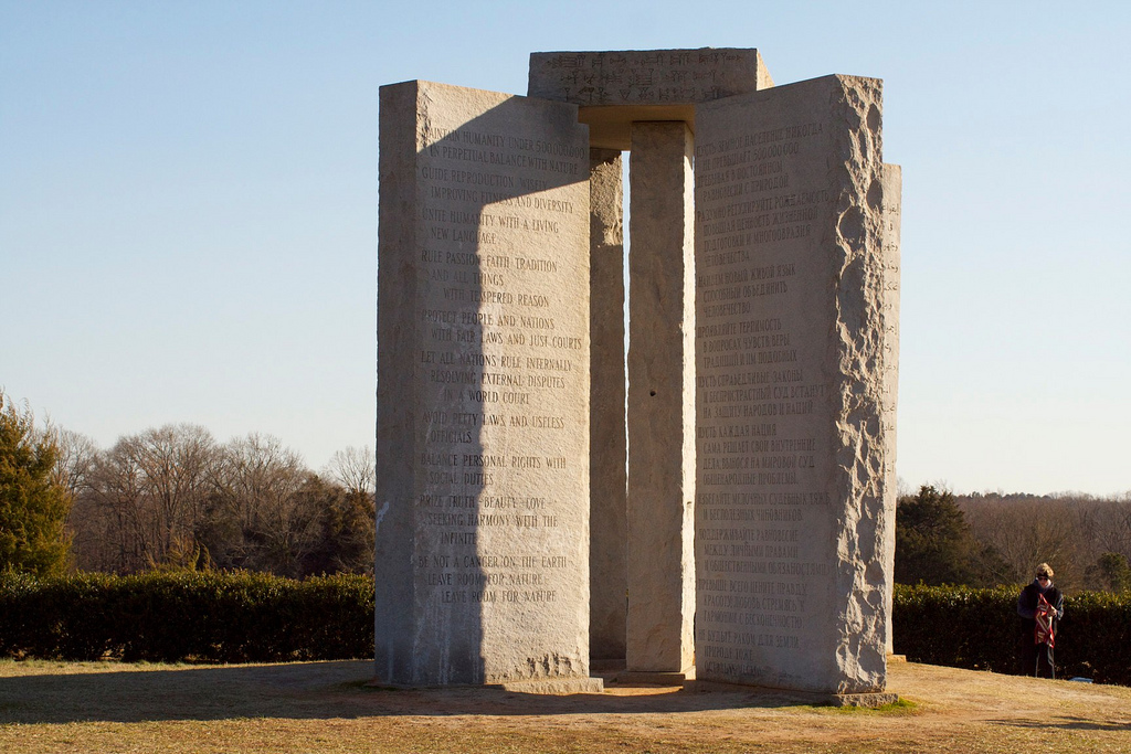 Click for full size image of Georgia Guidestones (PID:117805) Georgia Guidestones