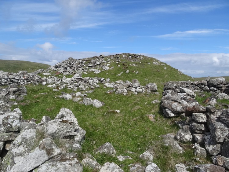 Remains of the broch at promontory of Loch of Houlland (photo taken on June 2015).