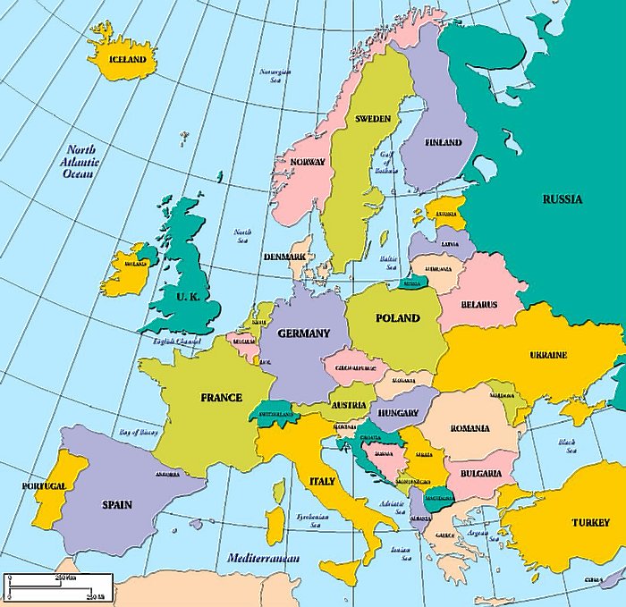 map of europe ~ Map of World Map