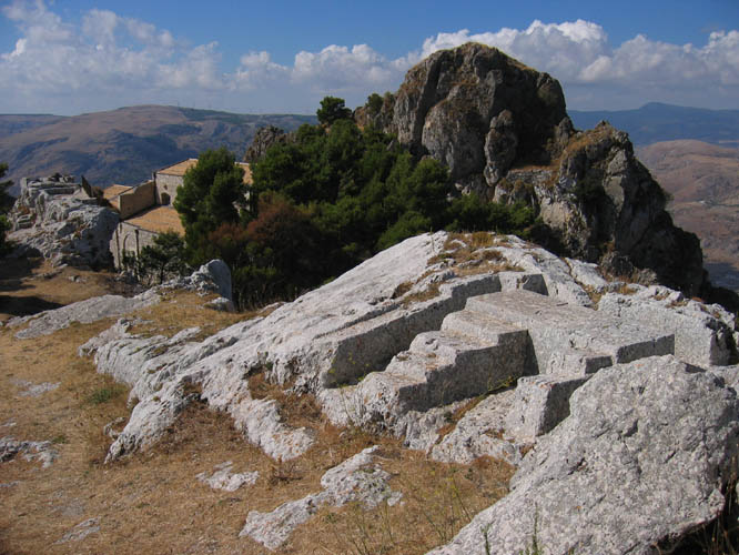 A third altar up the ridge from the second altar, which can be seen here in the background