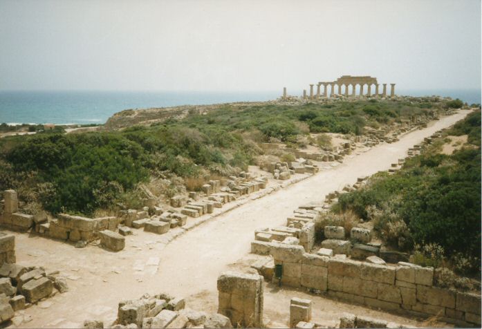 The view south from the northern entrance to the city. The remains of temple 