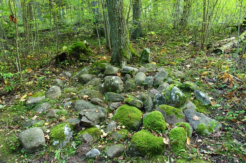 Some of the stone piles
