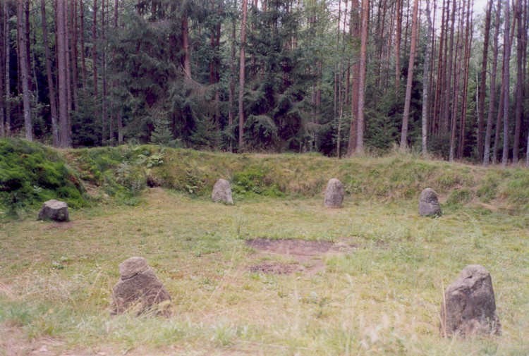 Site in Kujawsko-pomorskie Poland: This stone circle is located a while from the others, it's a most significant monument in the Eastern part of the cemetery. These circles were build by people of Wielbark culture, the mix of Goths who arrived here in the early-Roman period, and the local tribes.
