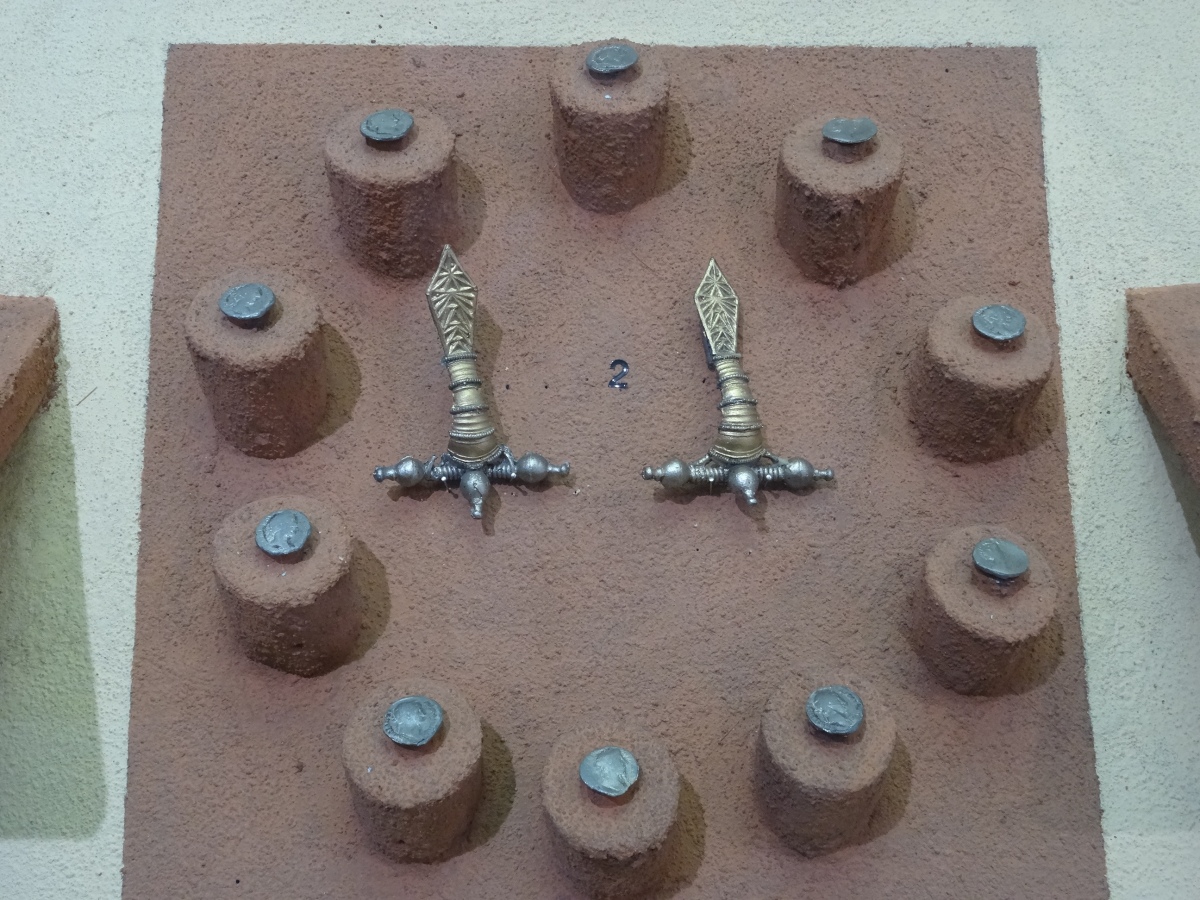 Silver and gold ornaments and coins from the Świlcza hoard, 5th century AD (photo taken on August 2019).