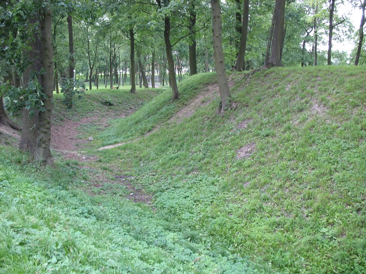 Susz hillfort - rampart and the moat are perfectly preserved. 
