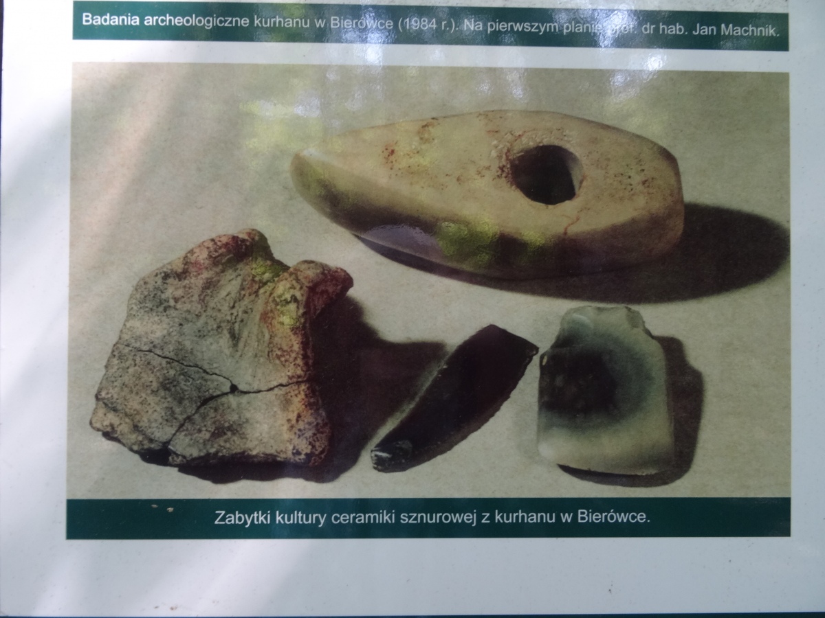 From the information panel - artefacts of Corded Ware culture found on site (photo taken on August 2019).