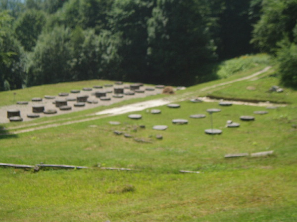 Temples at Dacian Hillfort in Romania.
The oldest temple with 15 x4 plynths is at the back.
