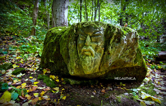 Stone idol Moscow river