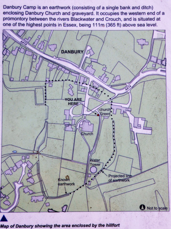 Upon visiting the site, there is a noticeboard giving some details, including the information that there is very little of the earthworks left to be seen