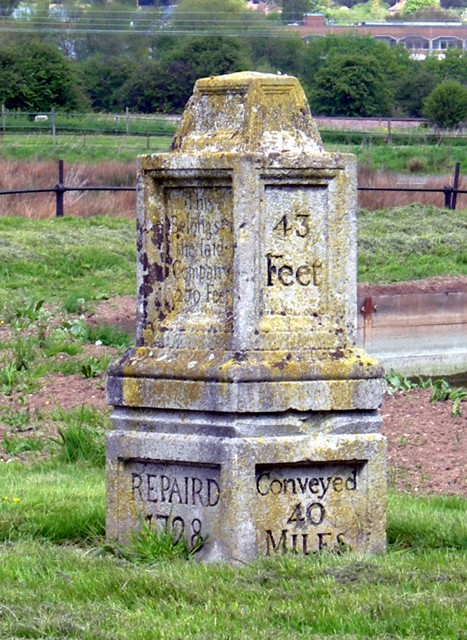 Stone to mark the source of the New River at Chadwell Spring. The water then flowed by a winding route, 40 miles to Islingon in London.