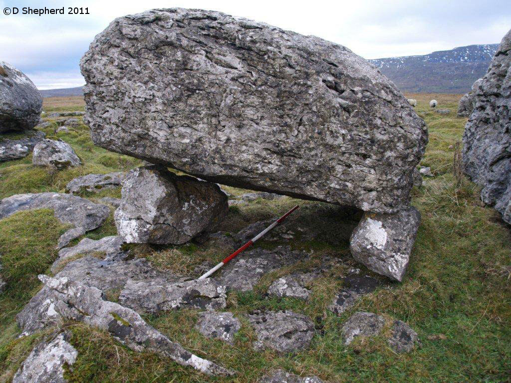 Sleights Pasture Propped Stone, photo by David Shepherd