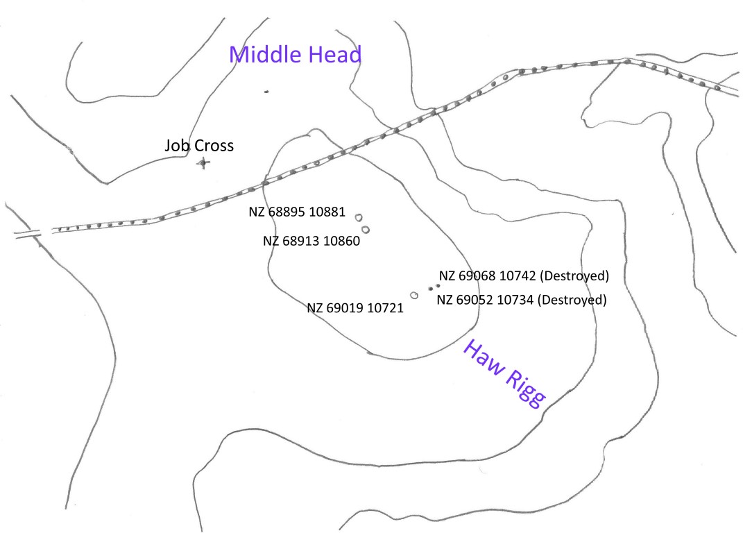 Haw Ridge Map Aerial Haw Rigg (Danby Low Moor), Yorkshire (North) | Megalithic Portal
