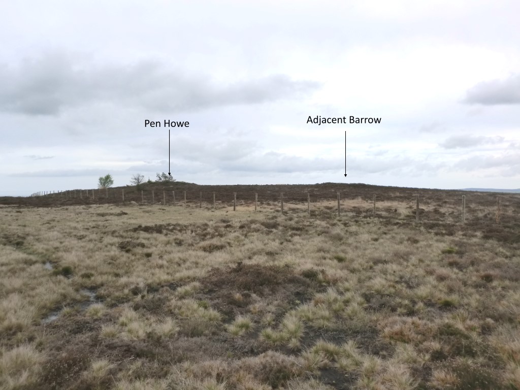Both barrows, viewed from the west, May 2022. 