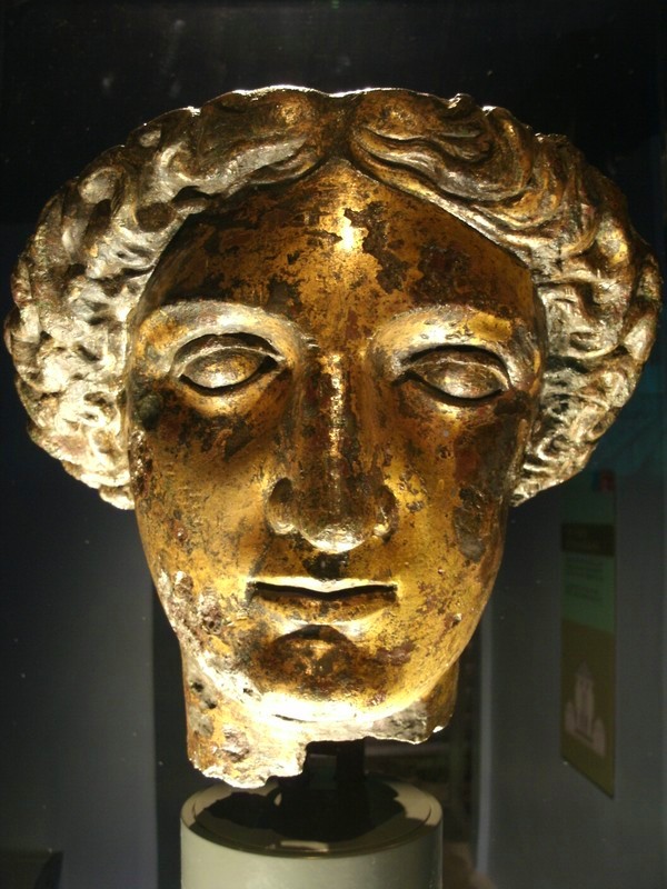 The famous gilt bronze head of the goddess Sulis Minerva, Spellbinding.