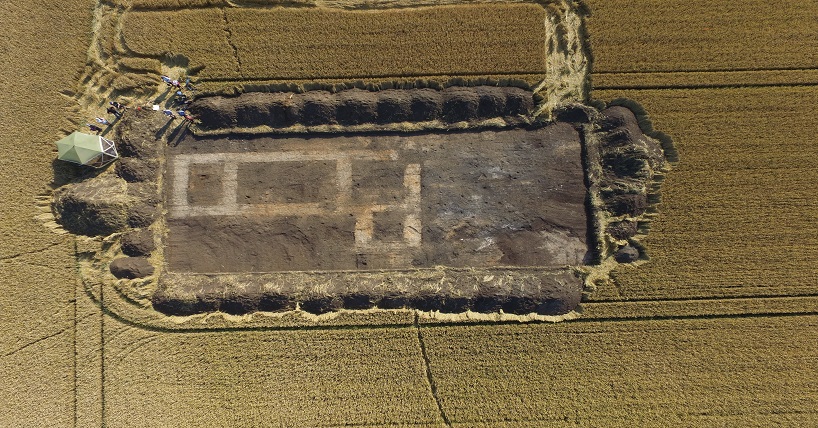 An aerial view of the excavation site at Crowland. Photo: The Anchor Church Field Project