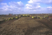 Heathrow - The staff standing on a reconstruction of the Stanwell Cursus submitted by Andy B