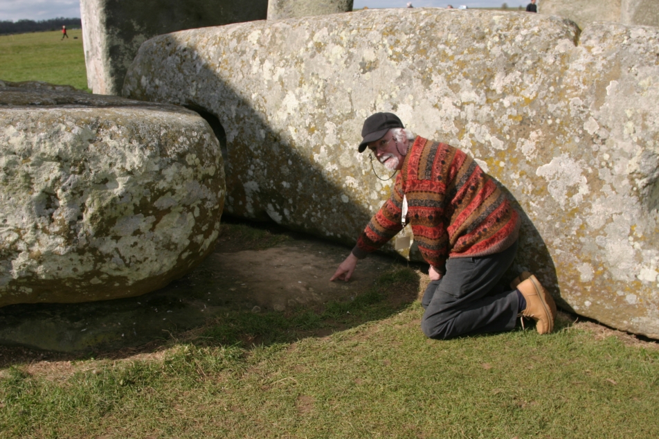 The Altar Stone at Stonehenge. 