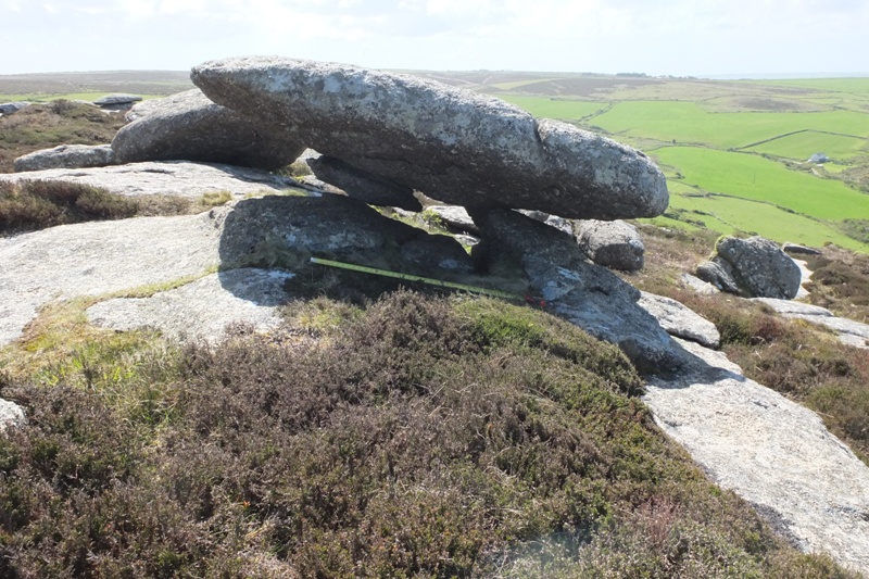 Zennor Hill propped stone