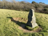 Click for full size image of Standing Stone to the East of Porthluney Bay (PID:238096) Standing Stone to the East of Porthluney Bay
