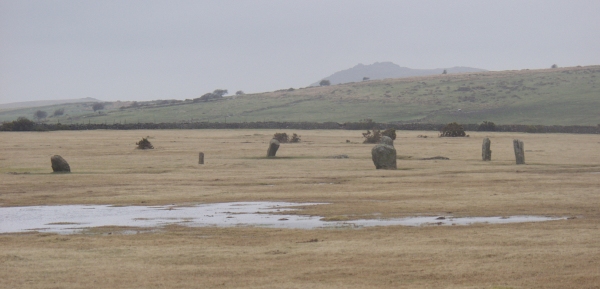 The Trippet Stones, on a wet day in March,2003. Don't forget your wellies!