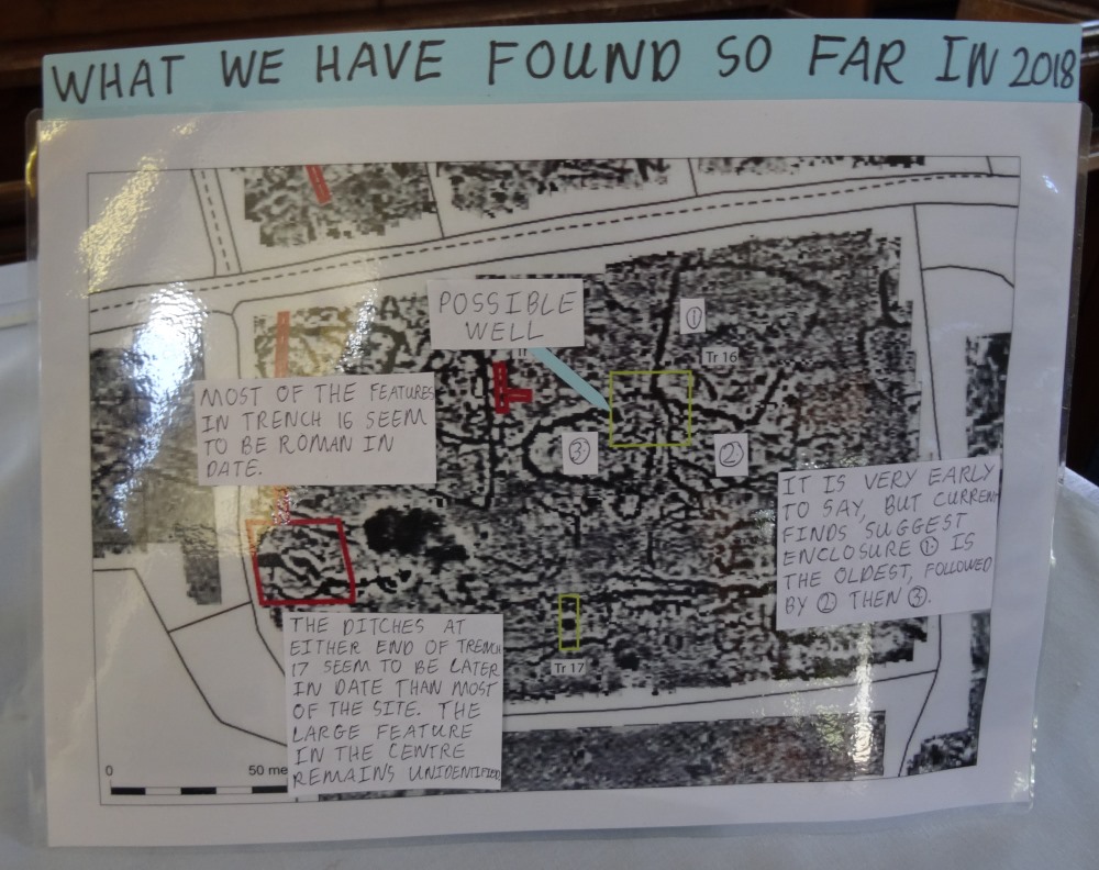 What has been found so far during the 2018 dig - part of the informative display at the Methodist chapel in Ipplepen village.
I was glad I'd made this visit on Friday 7th September,  as I didn't go to the Open Day on Saturday 8th.  (Hadn't been feeling great.)
