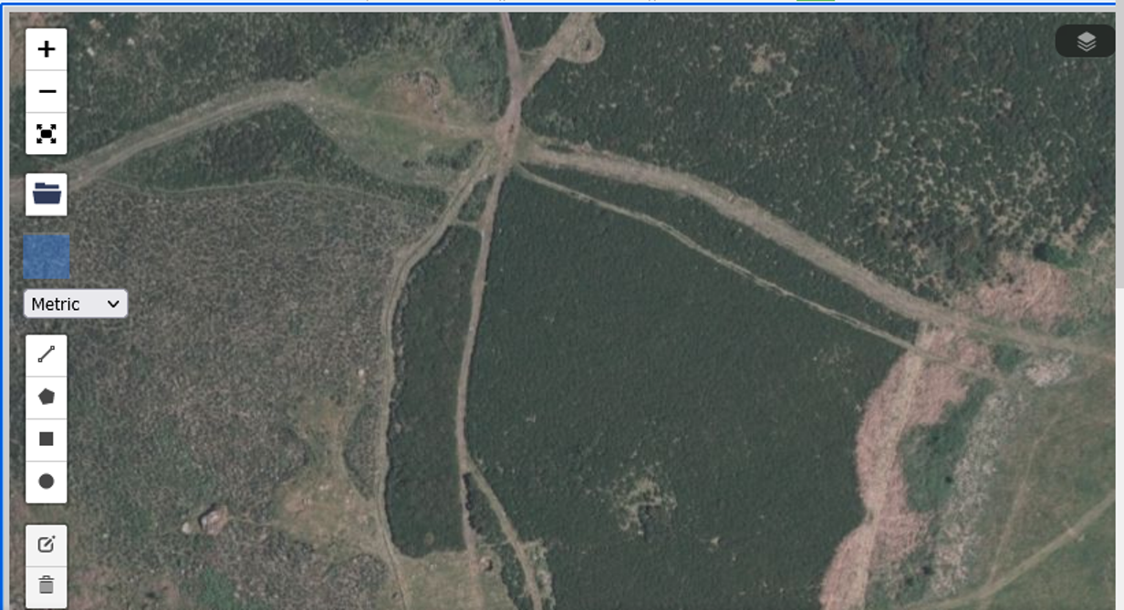 Also check the satellite view, the 2 features bottom left are the pos Cairn & Cairn  - near the circle. The feature near the top left, clearly cut by the path (as is often mentioned) occupies the area  now called a pond. The small feature right of it being the Mortar Pit - more evidence that the feature is too far from the circles to be the ring Cairn. Look at the distance between the Circle and t