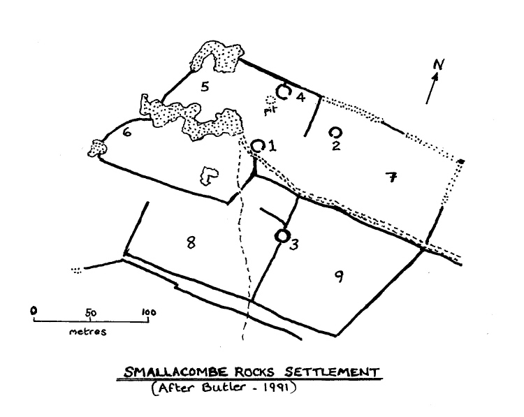 Click for full size image of Smallacombe Rocks Settlement (PID:91805) Smallacombe Rocks Settlement