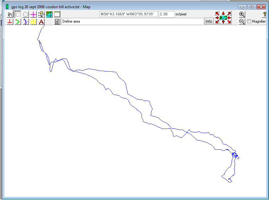 While clearing the data off my gps receiver before a trip to the Alps, I found this track of a walk from Belstone to Cosdon Hill last September on there, which I had never got round to download. 
This is the track of my walk out to try and find more about the possible stone circle I found several years ago.  
My car was parked at Belstone, top left, crossed the river Taw, and followed my gps up 