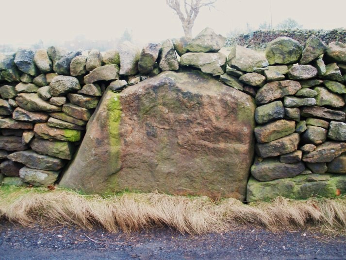 Close up of The Lark Hill Stone near Foulridge. Photo taken on 31/01/11.