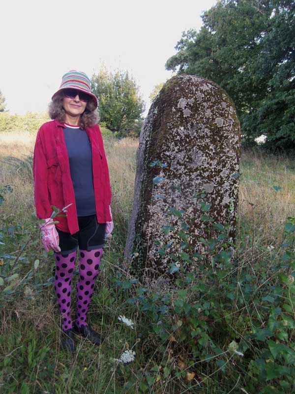 Rosey with the larger of the two menhirs, which are about 15 metres apart.

To show scale, Rosey is 5ft 6ins tall.

Photo credit: Frank and Rosey Martin (no Portal ID)

Site in Aquitaine:Dordogne (24) France.
