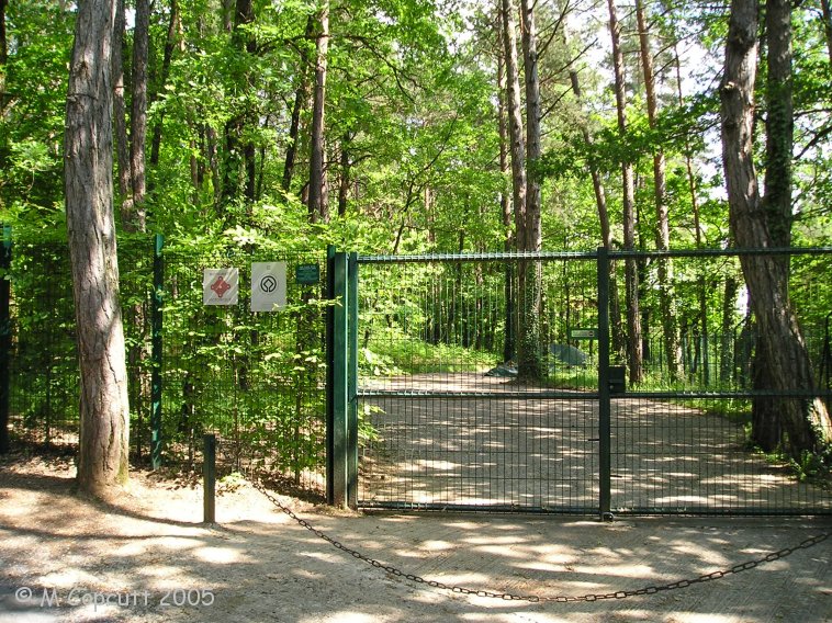 The entrance gates to the real Lascaux cave site. 