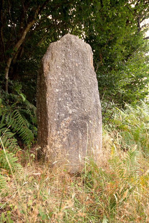 On the junction of the roads Pant Plan and Coeby you will find the first menhir.