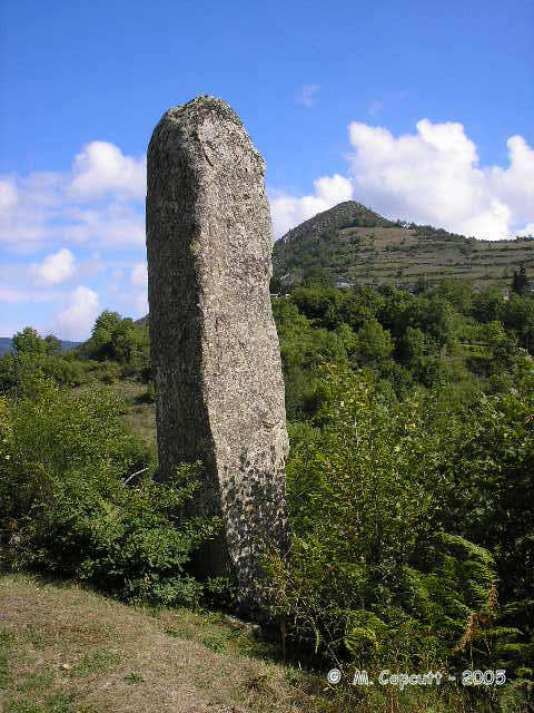 Le Grand Menhir de Counozouls, the largest in southern France, stands at 8.9 metres tall.