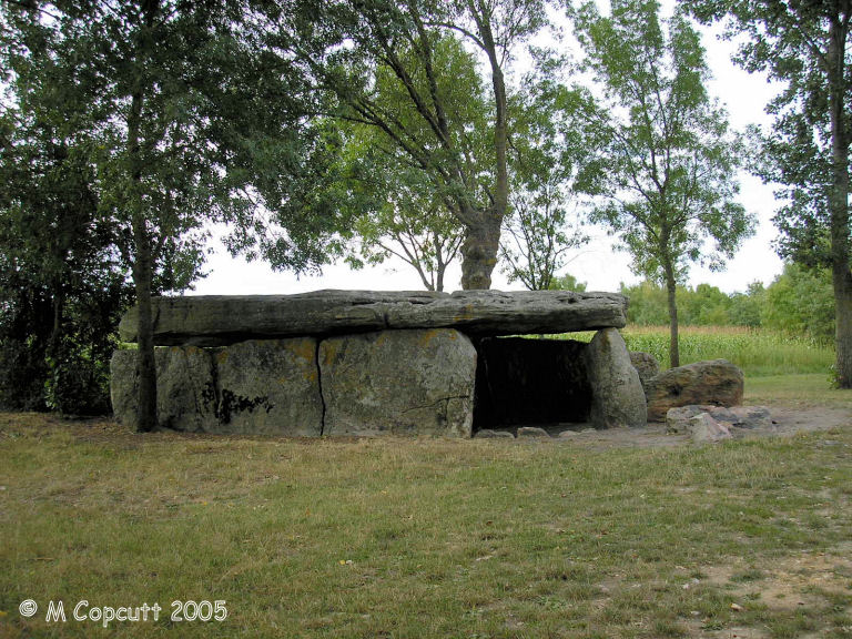 view of this large Angevine dolmen from the south.