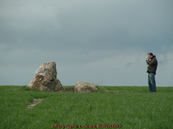 Menhir dit la Borne du Bois Madame Site in Picardie:Oise (60)
Borne du Bois Madame, is a real menhir located in middle of a field. This menhir points toward the Flavacourt passage grave on the other side of the hill. The same kind of stone was used to build the menhir and passage grave.