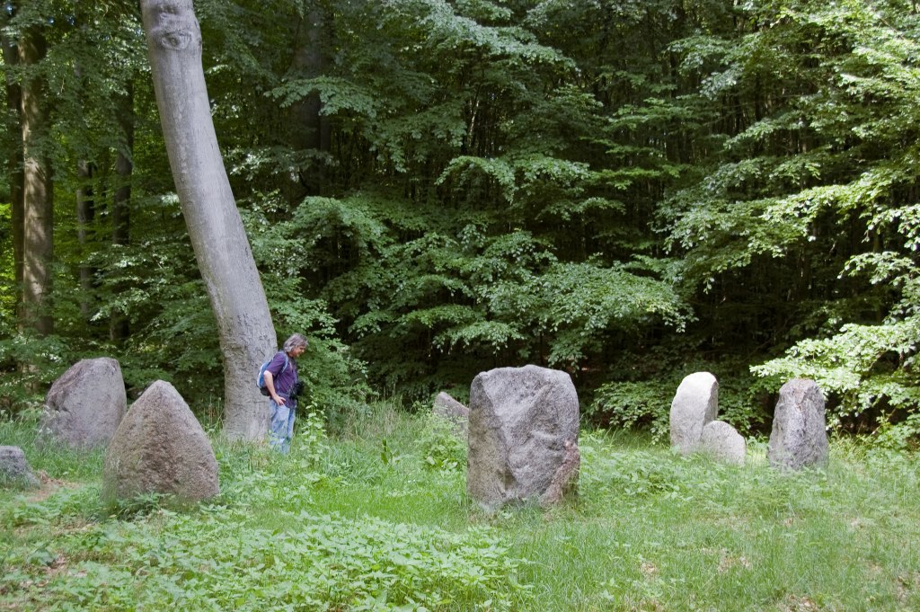 Some new photos from the Steintanz von Boitin. A group of four Stone circles in a deep forrest near Boitin. Michael inside the smallest circle. End of May 2009. 