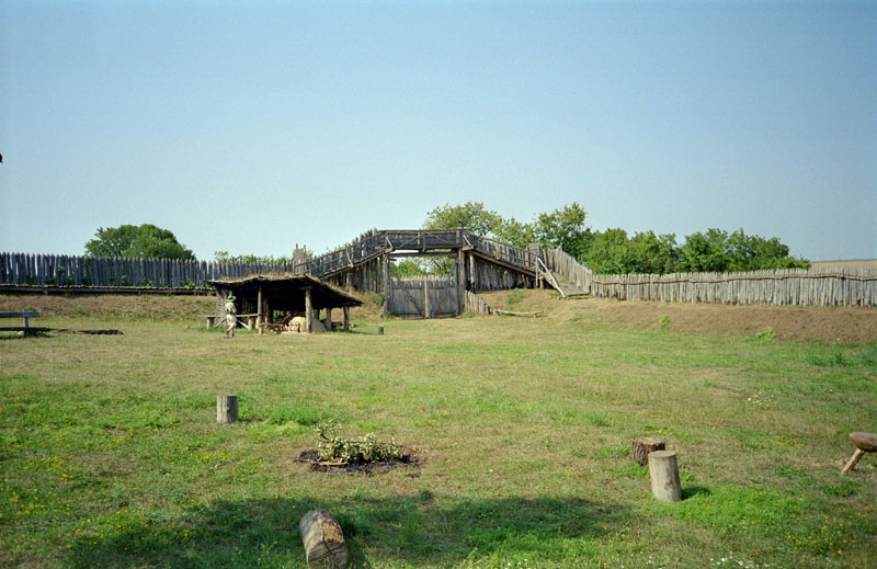 Fence at the original wall of soil.