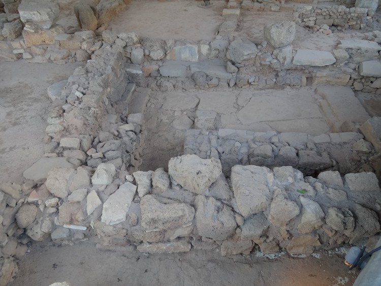 House 4 at the Ayia Aikaterini square excavations, a Late Minoan III addition (photo taken on April 2018).