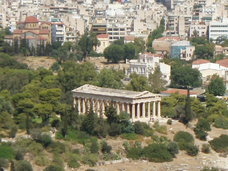 Classic 5th century temple also known as the Theseon, after Theseus, since the middle ages when the pagan gods were forgotten. It is suposed to be the temple in the best condition in Greece, only rivaled by those in Sicilly.