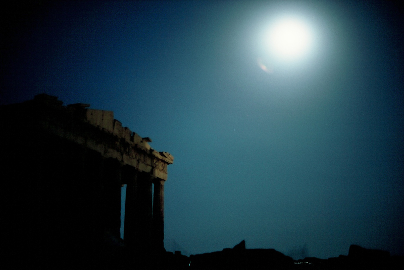 Parthenon. Site in Attica/Central Greece Greece. Midnight.